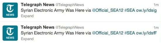 Telegraph hacked on Twitter
