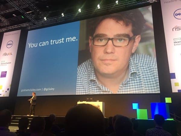 Graham Cluley speaking at Microsoft Future Decoded, Nov 2015