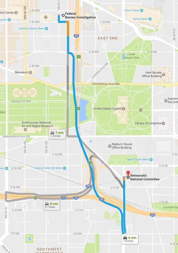 Route to DNC from FBI