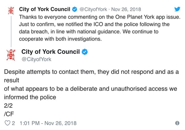 Council tweet