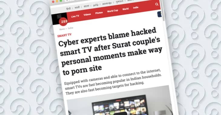 Did a hacked smart TV upload footage of couple having sofa sex to a porn website?